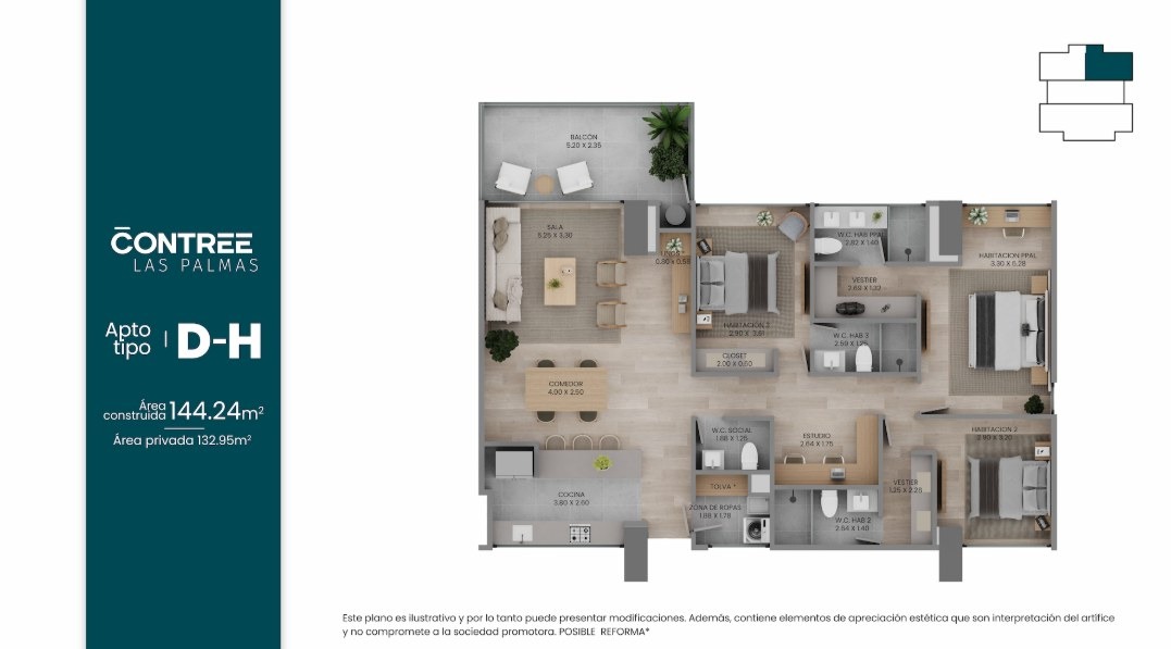 Apartamento tipo D-H