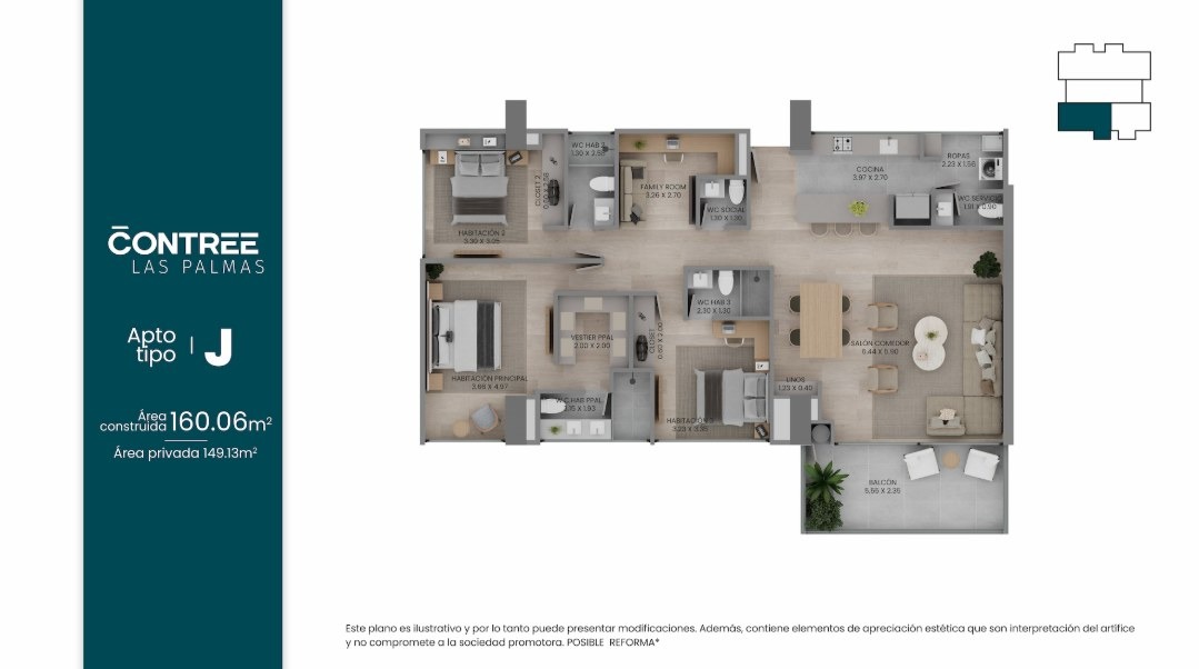 Apartamento tipo J